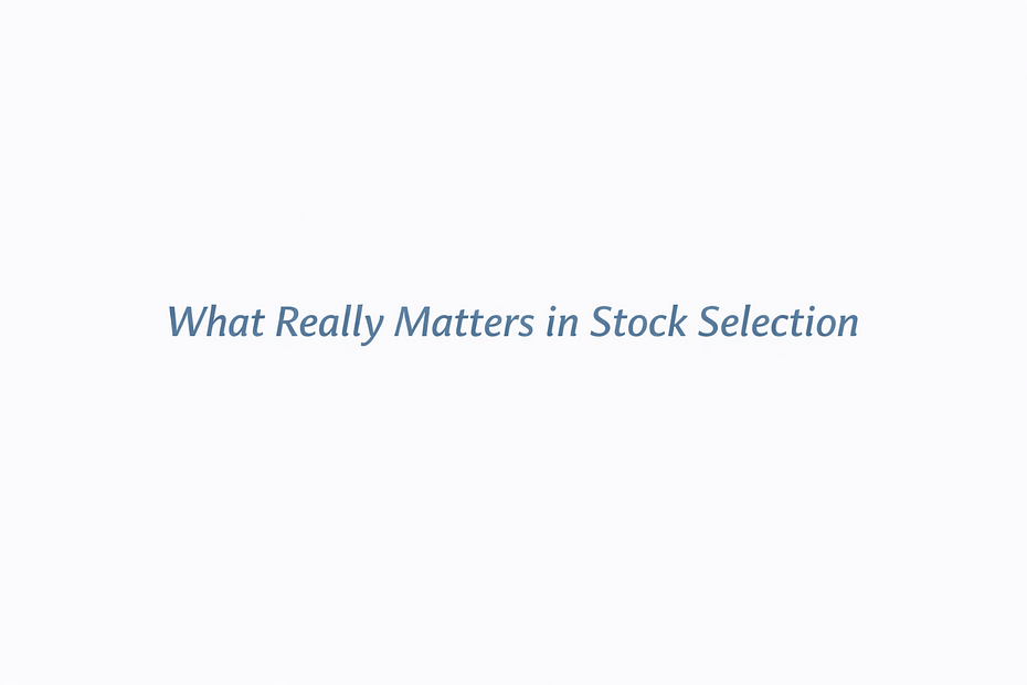 What Really Matters in Stock Selection